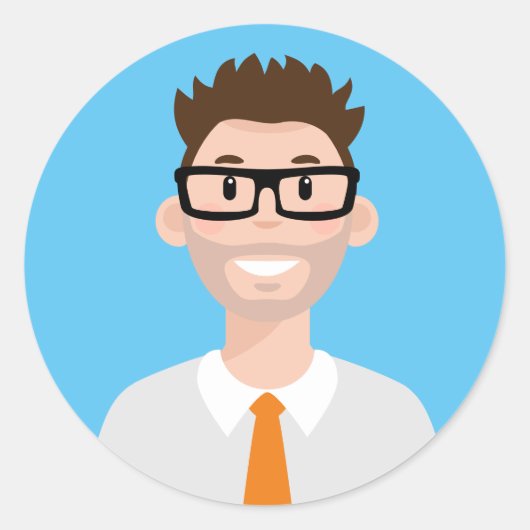 Professionele arbeider Avatar Classic Round Sticke Ronde Sticker (Voorkant)