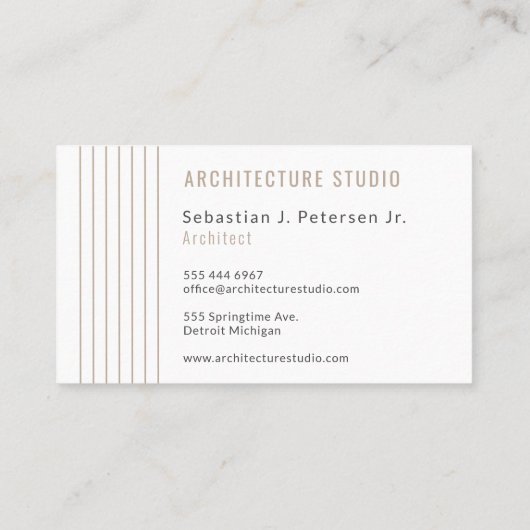 Professionele architect elegante ontwerper modern visitekaartje (Achterkant)