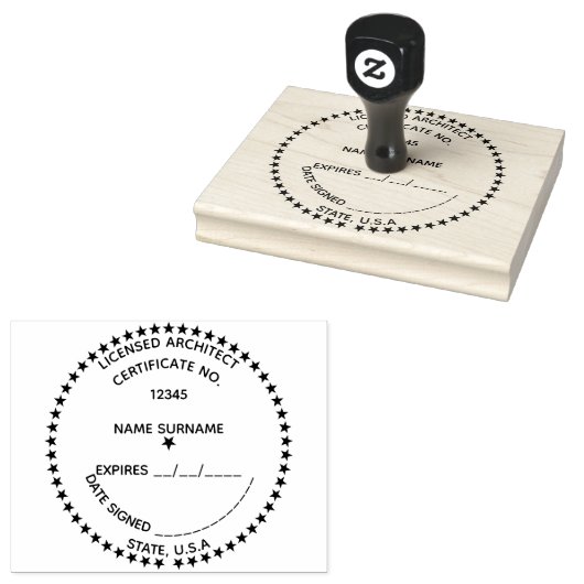 Professionele architect met vergunning geregistree rubberstempel (Gestempeld)