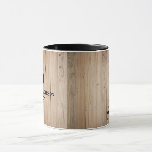 Professionele architect Monogram Initiaal Houten l Mok (Midden)