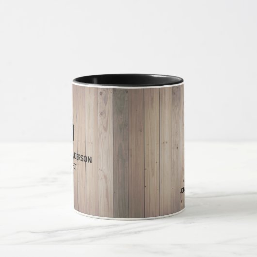 Professionele architect Monogram Initiaal Houten l Mok (Midden)