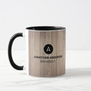 Professionele architect Monogram Initiaal Houten l Mok