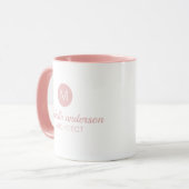 Professionele architect Monogram Initiaal Roze wit Mok (Voorkant links)