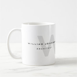 Professionele architect Monogram Zwart-wit Koffiemok