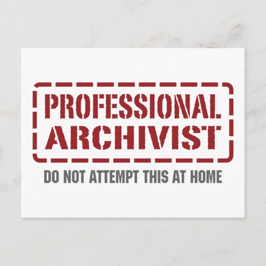 Professionele archivist briefkaart (Voorkant)