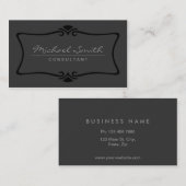 Professionele art Deco Elegant Black Visitekaartje (Voorkant / Achterkant)