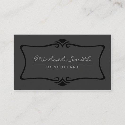Professionele art Deco Elegant Black Visitekaartje (Voorkant)