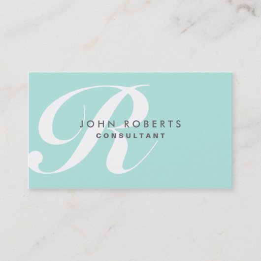 Professionele artiest Elegant Monogram Blue Visitekaartje (Voorkant)