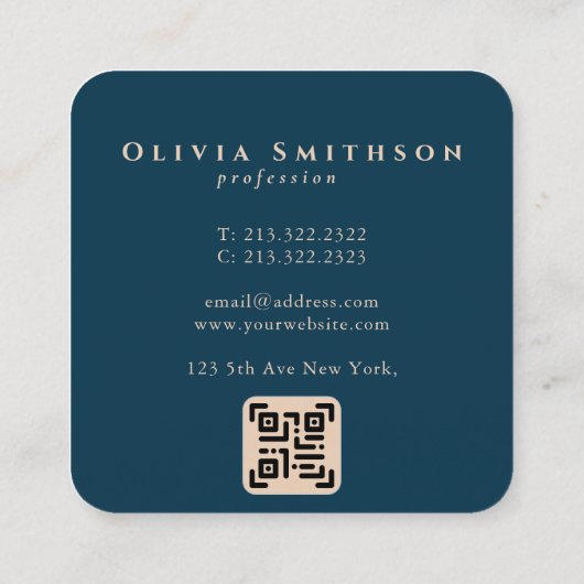 Professionele artistieke boom, monogrammen QR Vierkante Visitekaartje (Achterkant)