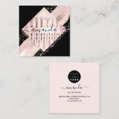 Professionele, artistieke Logo penseel Roos lijnen Vierkante Visitekaartje (Voorkant / Achterkant)