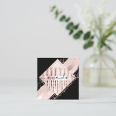 Professionele, artistieke Logo penseel Roos lijnen Vierkante Visitekaartje (Staand voorkant)