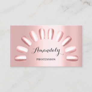 Professionele artistieke nagels Manicure Pink VIP Visitekaartje