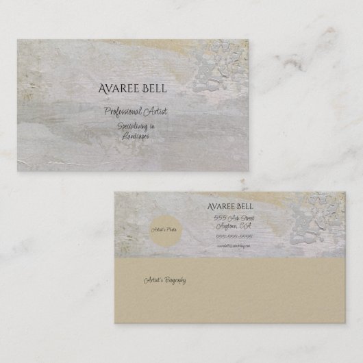 Professionele artistieke textuur (landschap) visitekaartje (Voorkant / Achterkant)