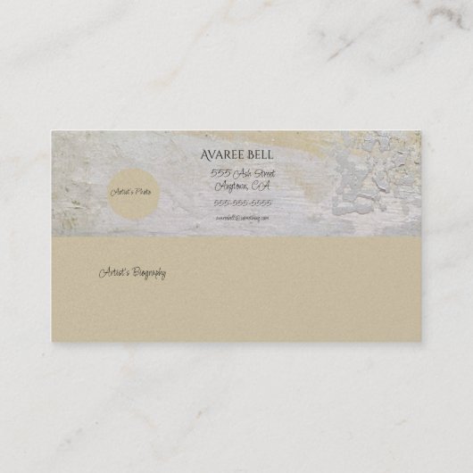 Professionele artistieke textuur (landschap) visitekaartje (Achterkant)