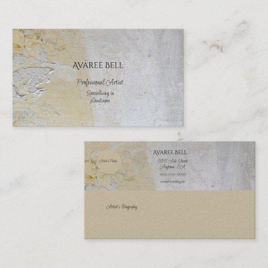Professionele artistieke textuur (landschap) visitekaartje (Voorkant / Achterkant)