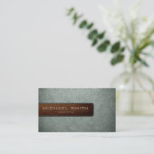 Professionele Asgrijs Lederen look Visitekaartje (Staand voorkant)