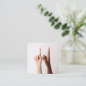 Professionele ASL-tolk Vierkante Visitekaartje (Staand voorkant)