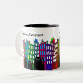 Professionele assistent-Mok Whimsical Cats Design Tweekleurige Koffiemok (Voorkant links)