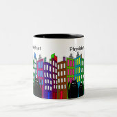 Professionele assistent-Mok Whimsical Cats Design Tweekleurige Koffiemok (Center)