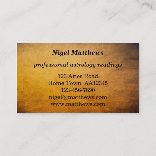 professionele astroloog Visitekaartje (Achterkant)