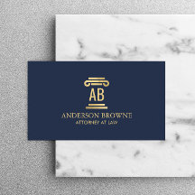 Professionele Attorney Monogram Goud/Navy Blauw
