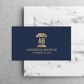 Professionele Attorney Monogram Goud/Navy Blauw Visitekaartje