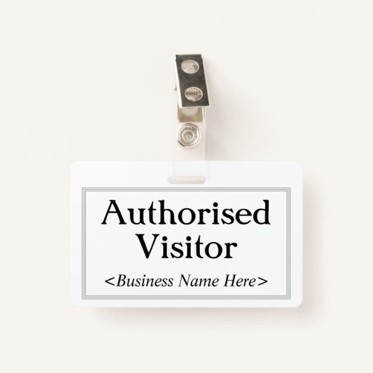 Professionele "Authorization Visitor"-badge Badge (Voorkant met clip)