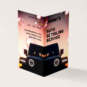 Professionele auto bij schemering afbeelding visitekaartje