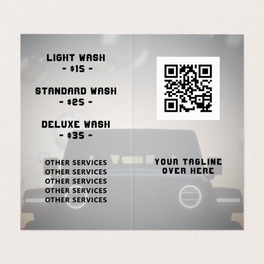 Professionele auto bij schemering afbeelding visitekaartje (Binnenkant ongevouwen)