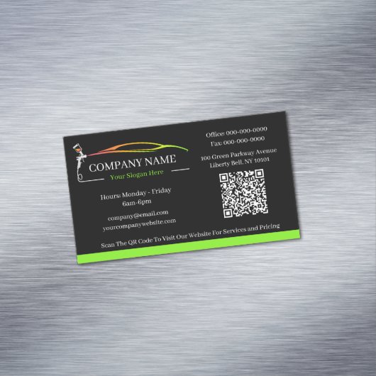 Professionele Auto Body Paint Shop Automobiel Magnetisch Visitekaartje (Voorbeeld)