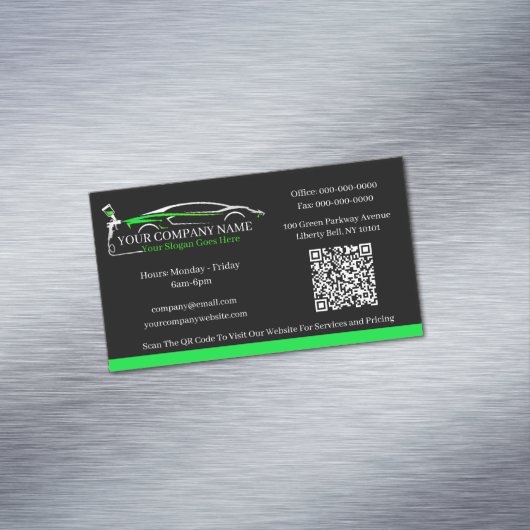 Professionele Auto Body Paint Shop Automobiel Magnetisch Visitekaartje (Voorbeeld)