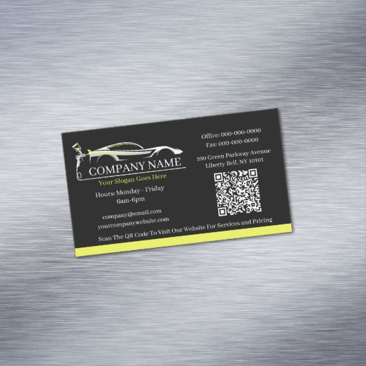 Professionele Auto Body Paint Shop Automobiel Magnetisch Visitekaartje (Voorbeeld)