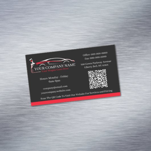 Professionele Auto Body Paint Shop Automobiel Magnetisch Visitekaartje (Voorbeeld)