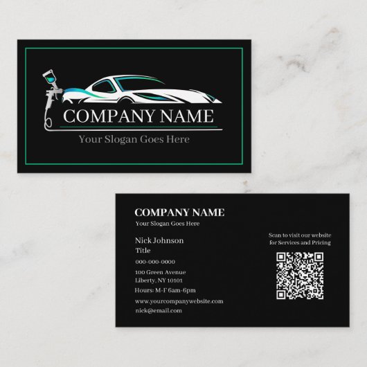 Professionele Auto Body Paint Shop Automobiel Visitekaartje (Voorkant / Achterkant)