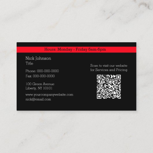 Professionele Auto Body Paint Shop Automobiel Visitekaartje (Achterkant)