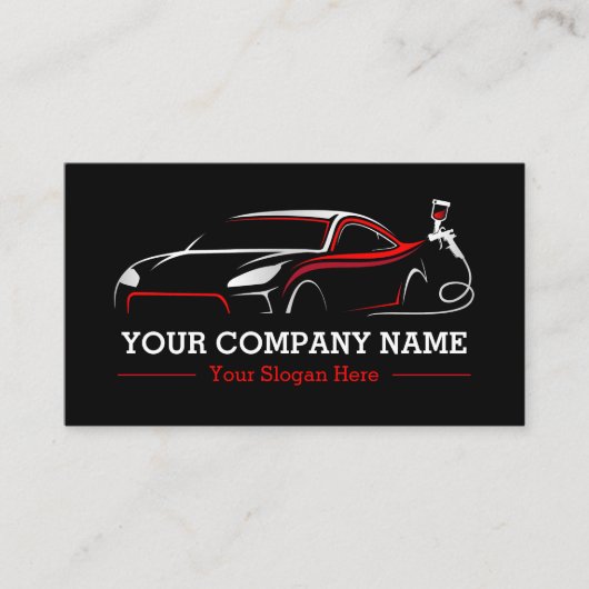 Professionele Auto Body Paint Shop Automobiel Visitekaartje (Voorkant)
