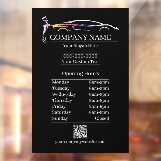 Professionele Auto Body Paint Shop Automotive Uren Raamsticker (Vel 2)