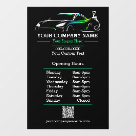 Professionele Auto Body Paint Shop Automotive Uren Raamsticker