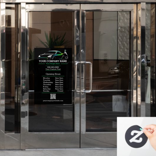 Professionele Auto Body Paint Shop Automotive Uren Raamsticker (Kantoordeur)