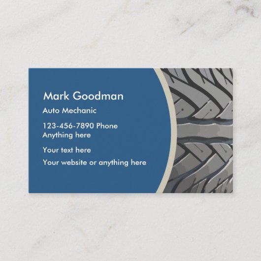 Professionele Auto Mechanic Band Visitekaartje (Voorkant)