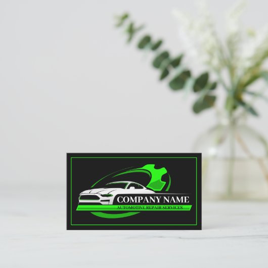 Professionele auto reparatie, Auto Mechanic Visitekaartje (Staand voorkant)