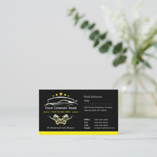 Professionele auto reparatie, Auto Mechanic Visitekaartje (Staand voorkant)