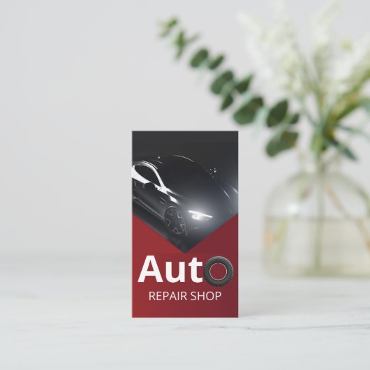 Professionele Auto Reparatie Shop QR Code Visitekaartje (Staand voorkant)