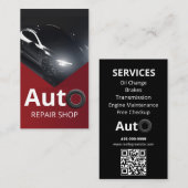 Professionele Auto Reparatie Shop QR Code Visitekaartje (Voorkant / Achterkant)