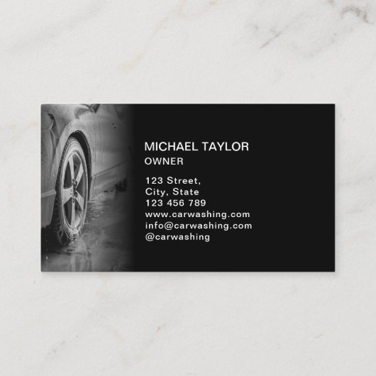 Professionele Auto Wassen en Auto Detailing Visitekaartje (Achterkant)