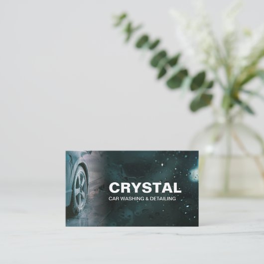 Professionele Auto Wassen en Auto Detailing Visitekaartje (Staand voorkant)