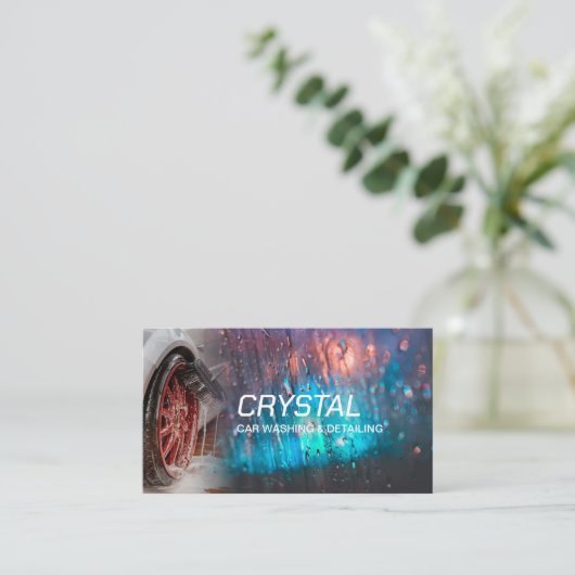 Professionele Auto Wassen en Auto Detailing Visitekaartje (Staand voorkant)