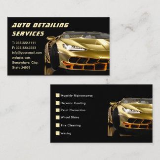 Professionele Auto Wassen en Auto Detailing Visitekaartje