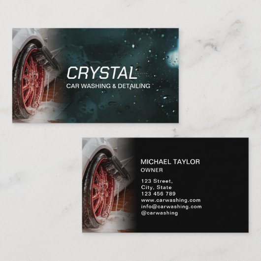 Professionele Auto Wassen en Auto Detailing Visitekaartje (Voorkant / Achterkant)