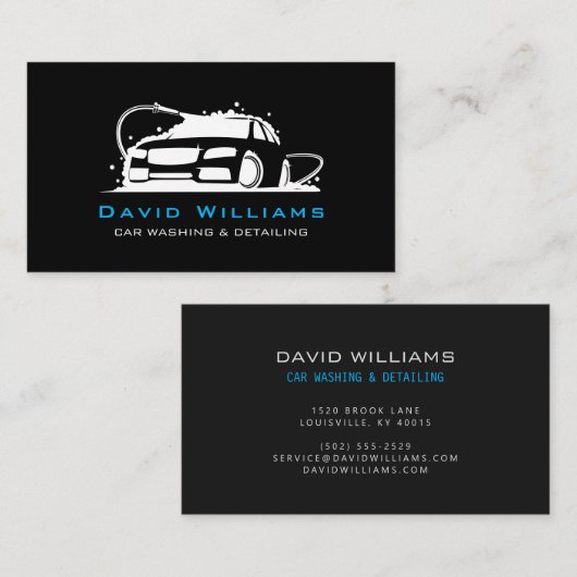 Professionele Auto Wassen en Auto Detailing Visitekaartje (Voorkant / Achterkant)